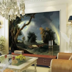 Tranh Sơn Dầu Dán Tường Bầu Trời Cầu Vồng